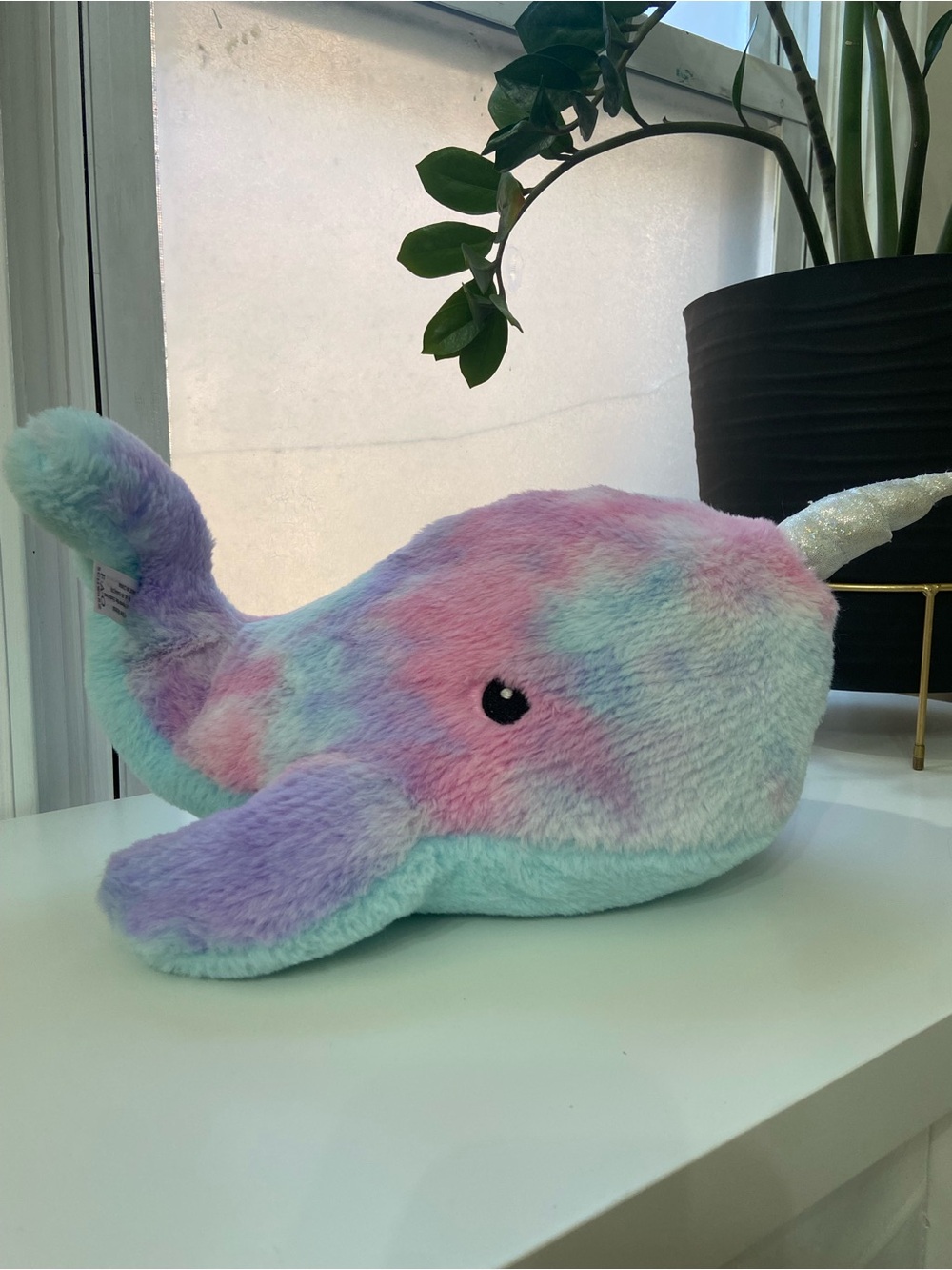 F.A.O Schwarz Pastel Rainbow Narwhal Plush Lights and Sound